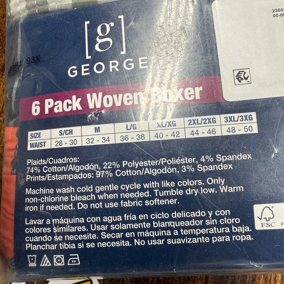 New George Men's Woven Boxers size 3X 6-Pack - Assorted Colors - Picture 4 of 5